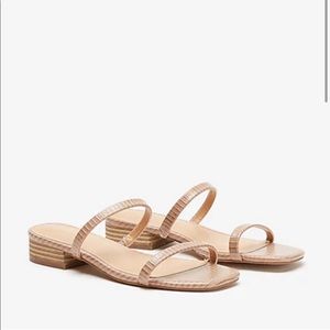 Express Double Strap Stacked Heel Sandal